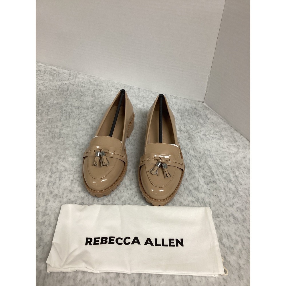 Rebecca Allen The Lug Nude IV Patent Leather‎ Tassel Loafers Size 7 Womens NIB
